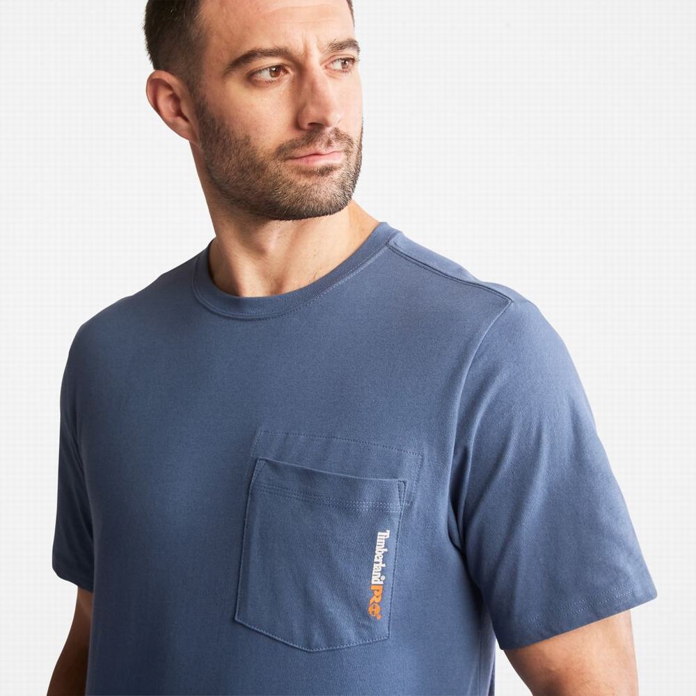 Timberland PRO® Base Plate Blended Kısa-Sleeve Tişört Erkek Indigo | TR-2948U