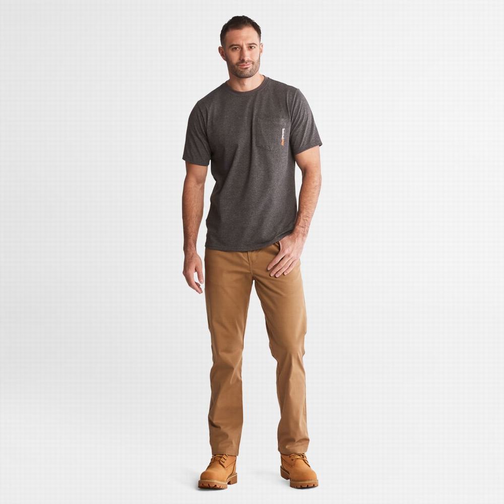 Timberland PRO® Base Plate Blended Kısa-Sleeve Tişört Erkek Koyu Gri | TR-7293A