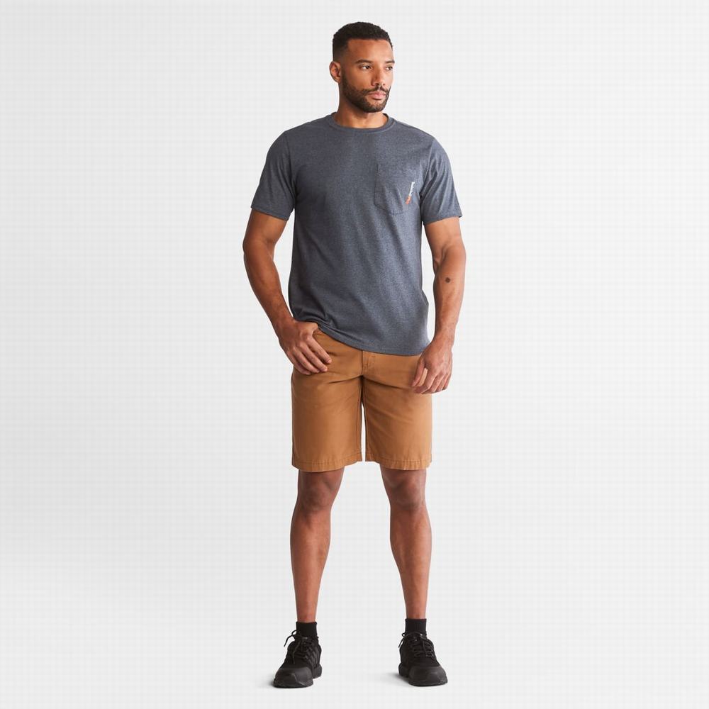 Timberland PRO® Base Plate Blended Kısa-Sleeve Tişört Erkek Lacivert | TR-7351Y