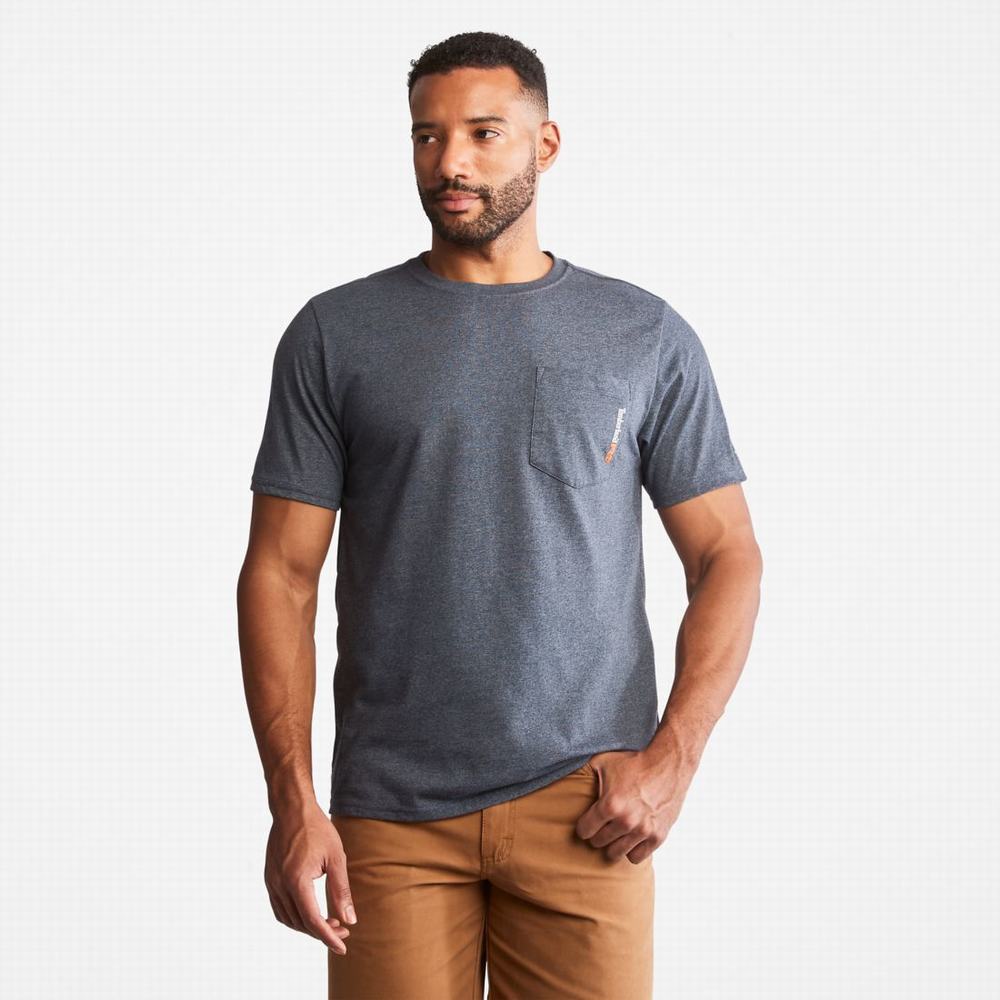 Timberland PRO® Base Plate Blended Kısa-Sleeve Tişört Erkek Lacivert | TR-7351Y