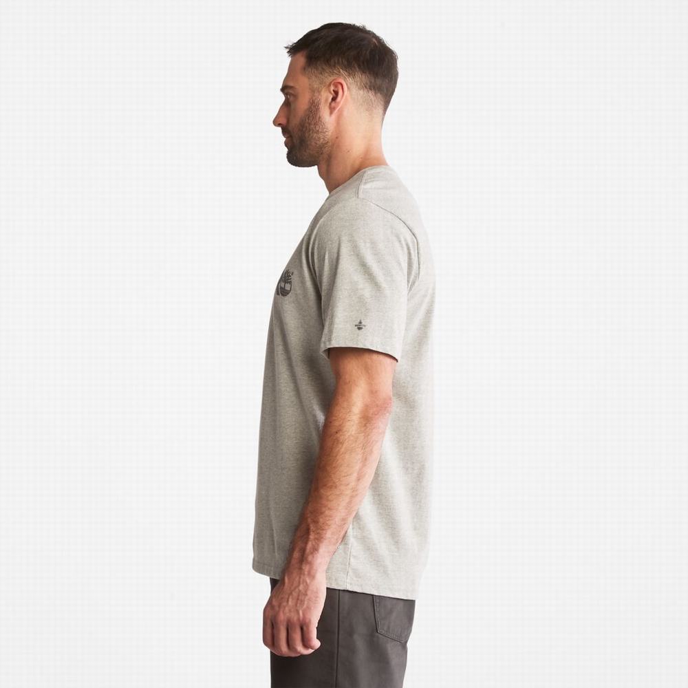 Timberland PRO® Base Plate Kısa-Sleeve Logo Tişört Erkek Açık Gri | TR-2074N