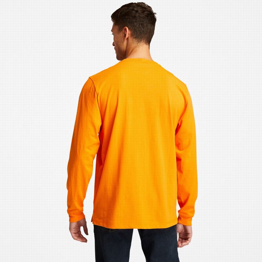 Timberland PRO® Base Plate Long-Sleeve Graphic Tişört Erkek Turuncu | TR-5064C