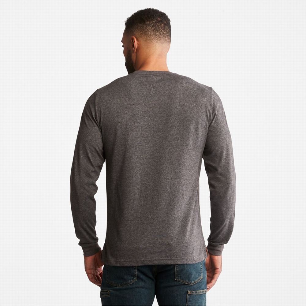 Timberland PRO® Base Plate Long-Sleeve Tişört Erkek Koyu Gri | TR-4035B