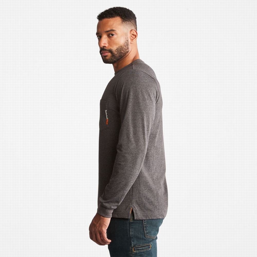 Timberland PRO® Base Plate Long-Sleeve Tişört Erkek Koyu Gri | TR-4035B