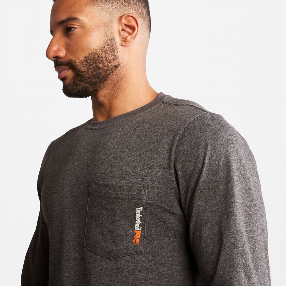 Timberland PRO® Base Plate Long-Sleeve Tişört Erkek Koyu Gri | TR-4035B