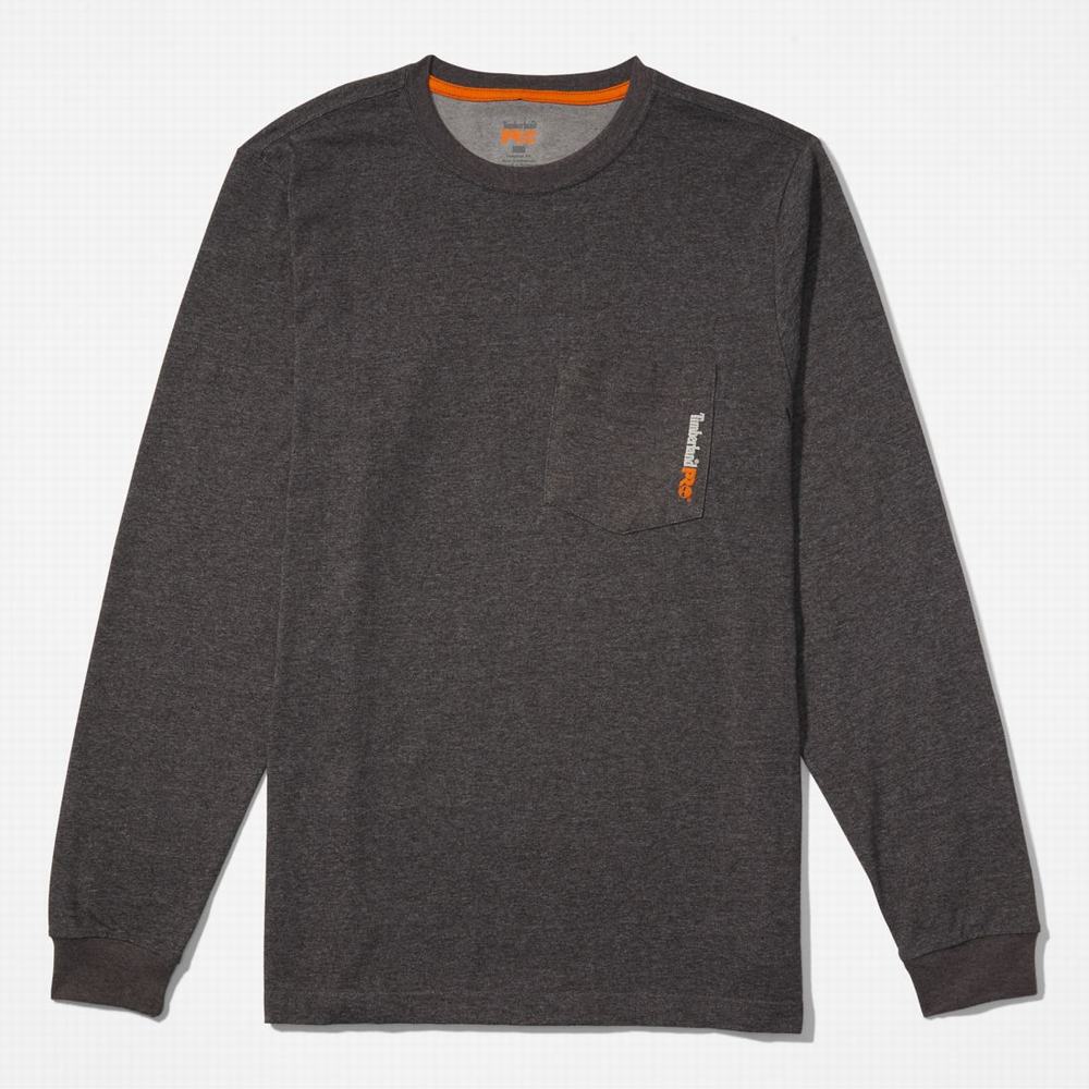 Timberland PRO® Base Plate Long-Sleeve Tişört Erkek Koyu Gri | TR-4035B
