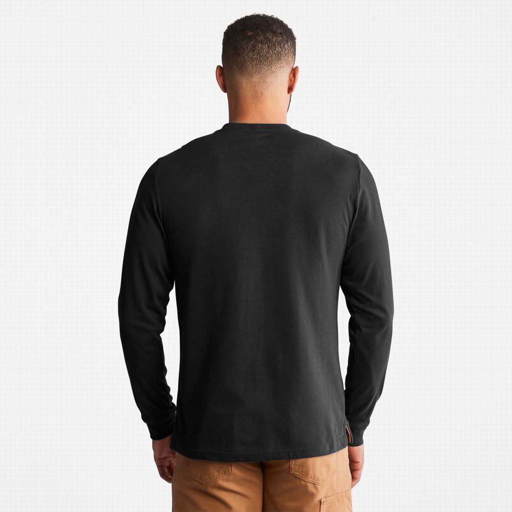 Timberland PRO® Base Plate Long-Sleeve Tişört Erkek Siyah | TR-9604V
