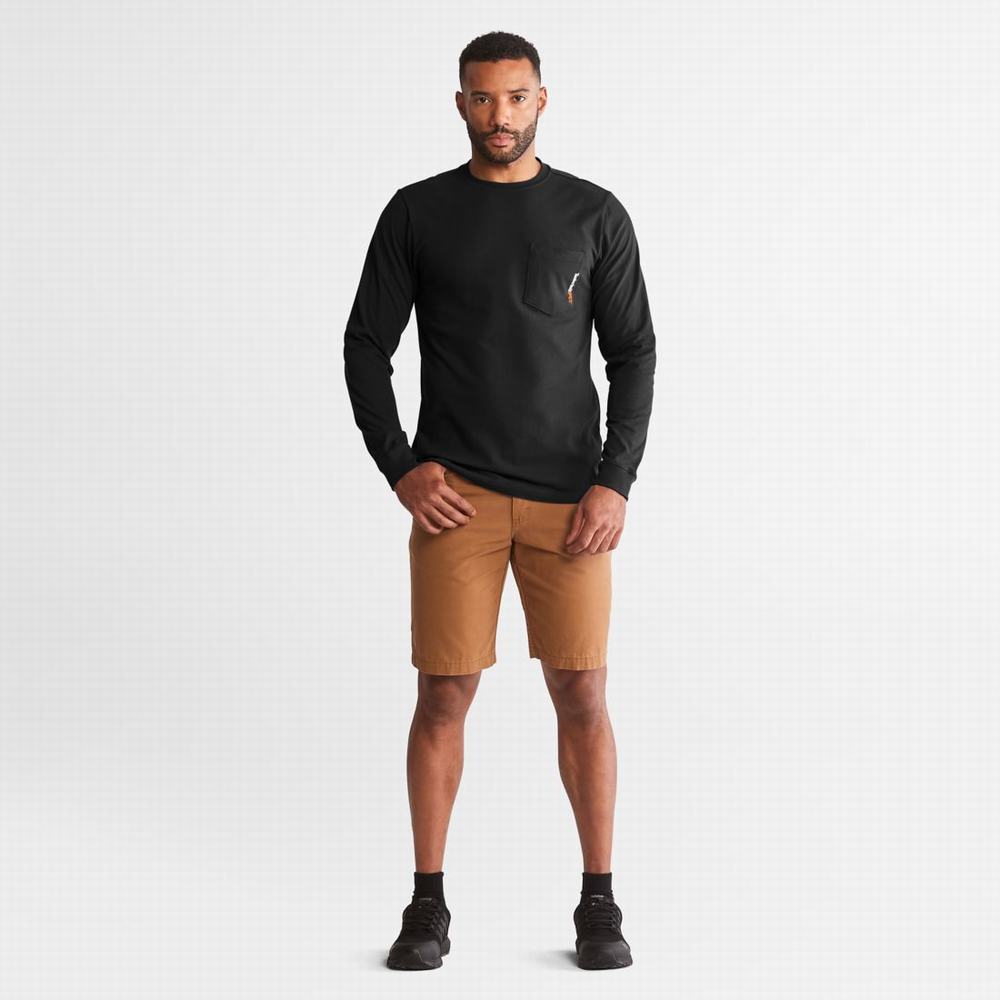 Timberland PRO® Base Plate Long-Sleeve Tişört Erkek Siyah | TR-9604V