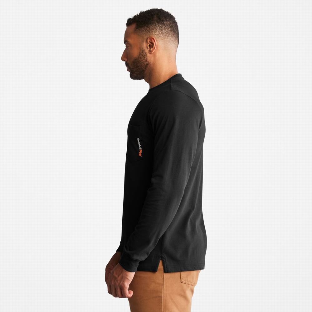 Timberland PRO® Base Plate Long-Sleeve Tişört Erkek Siyah | TR-9604V