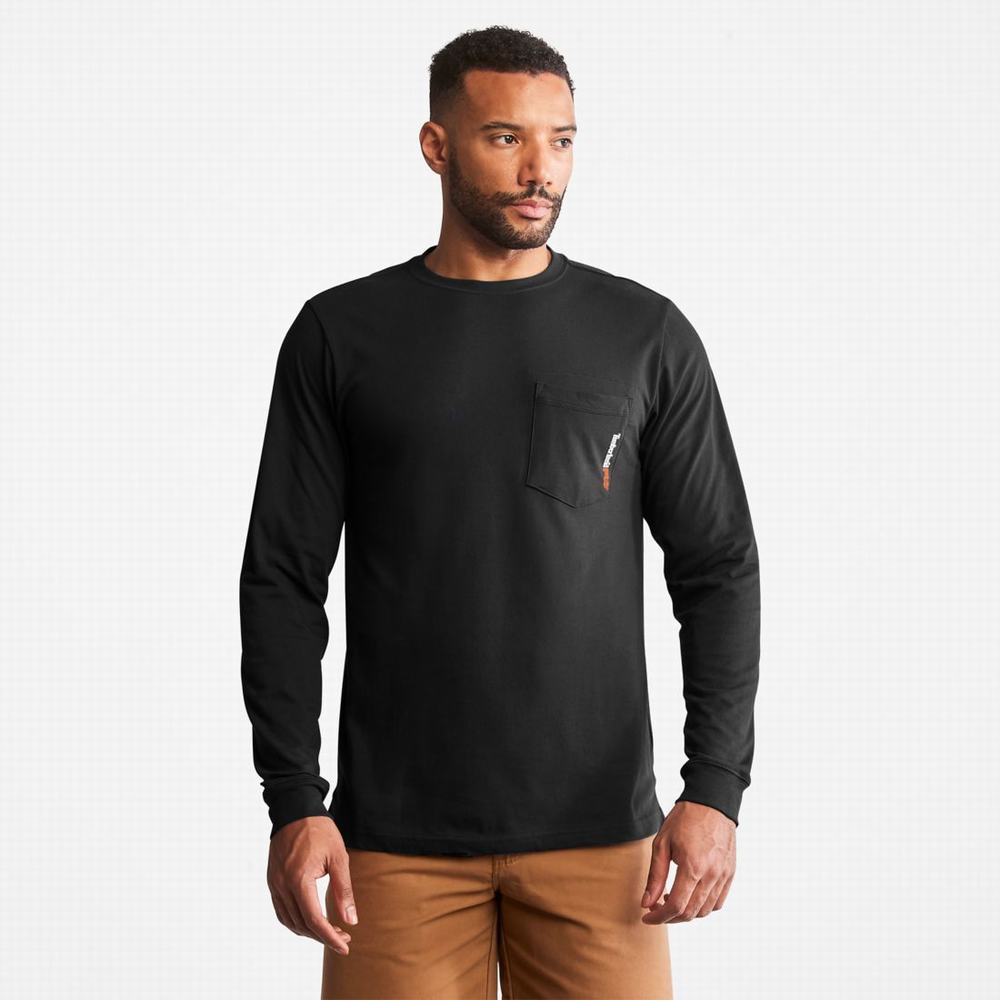 Timberland PRO® Base Plate Long-Sleeve Tişört Erkek Siyah | TR-9604V