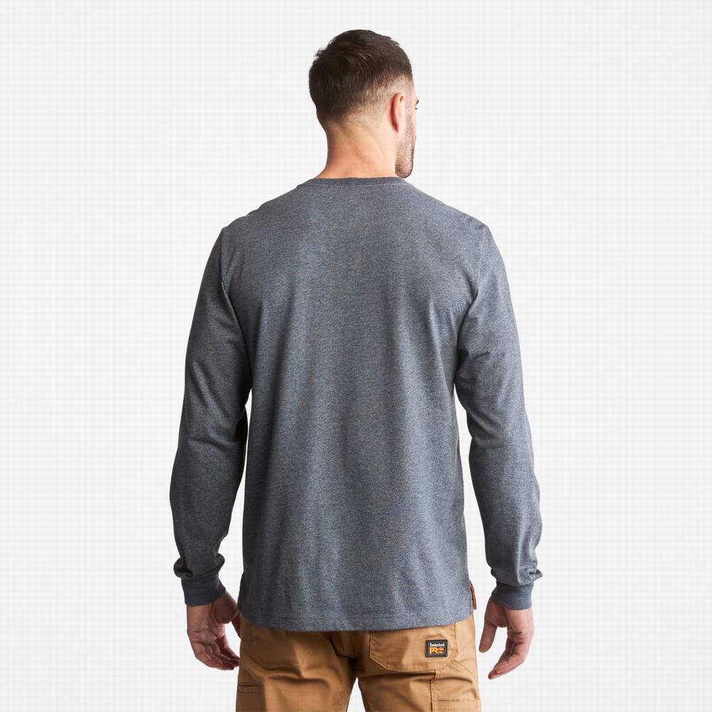 Timberland PRO® Base Plate Long-Sleeve Wicking Tişört Erkek Lacivert | TR-0892K