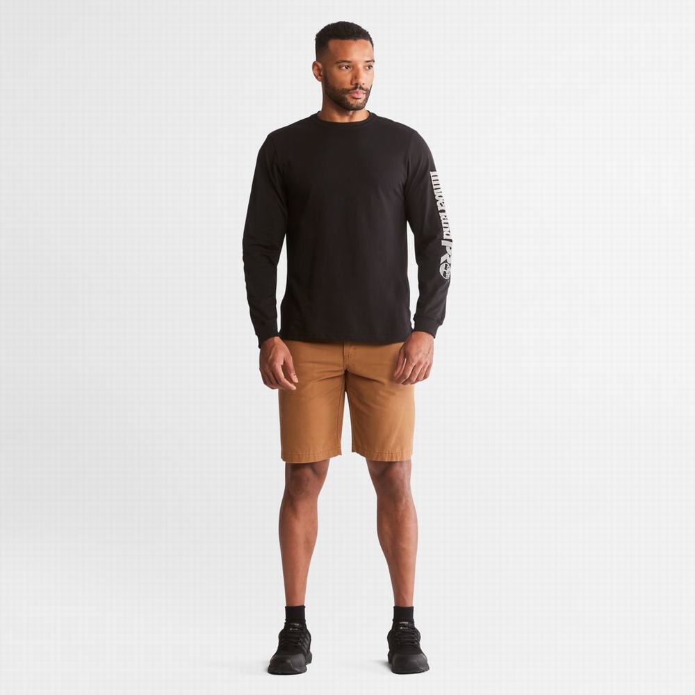 Timberland PRO® Base Plate Long-Sleeve Wicking Tişört Erkek Siyah | TR-7013X