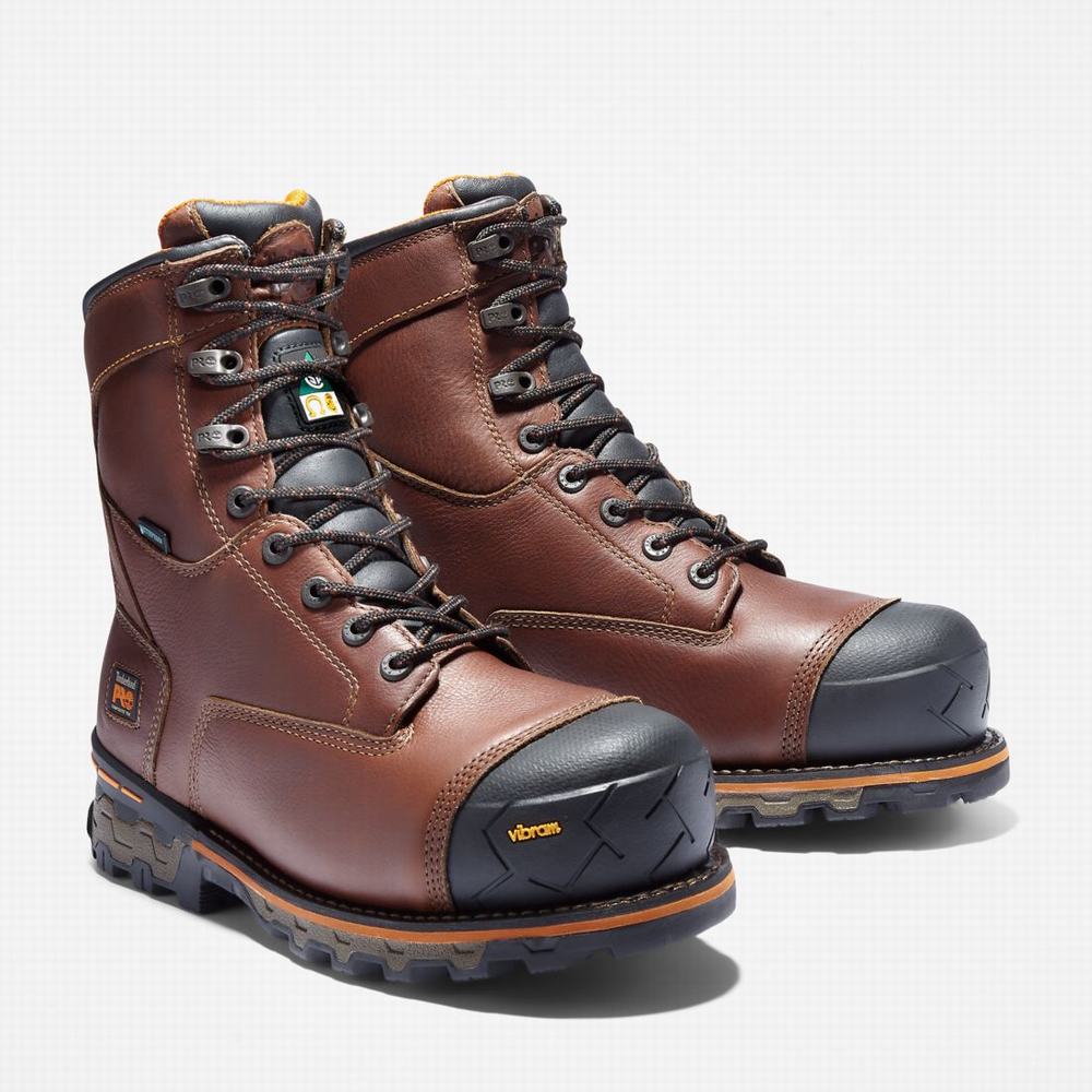 Timberland PRO® Boondock 8-Inch Waterproof Insulated Comp-Burunlu Iş Botu Erkek Kahverengi | TR-0467C