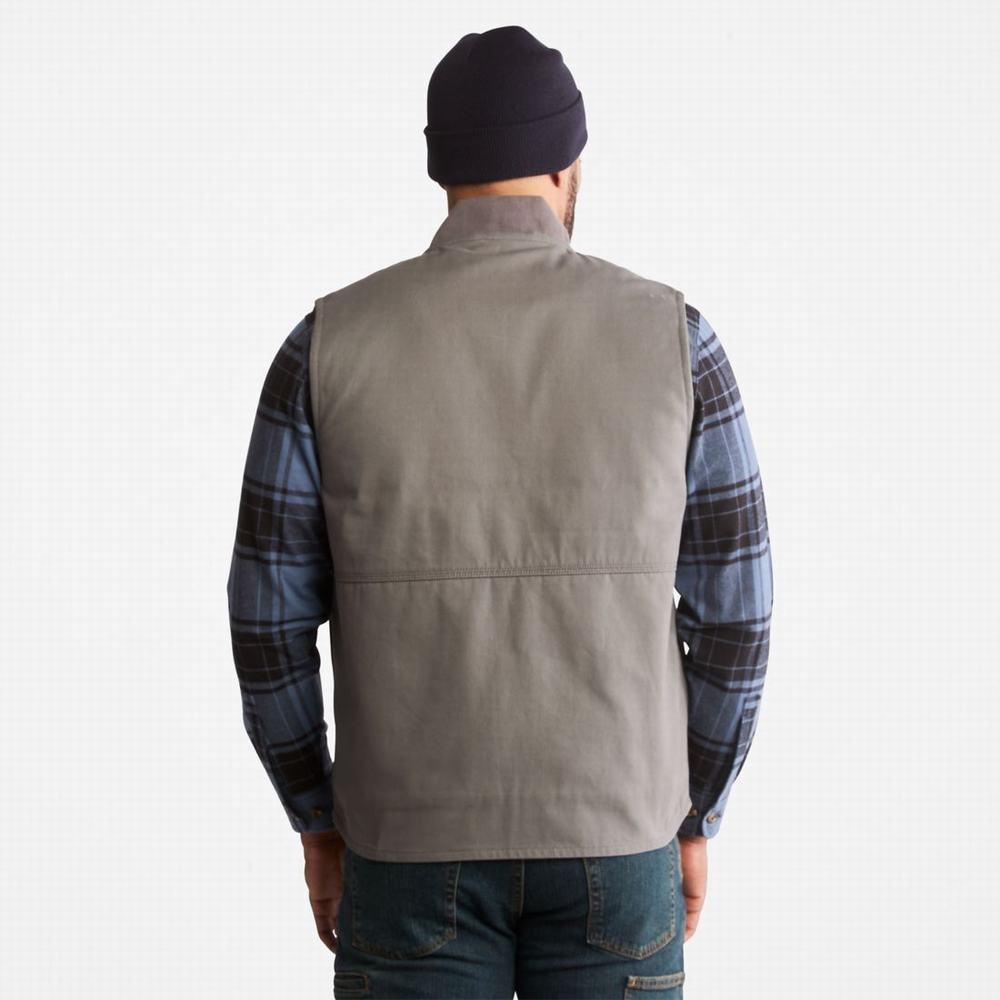 Timberland PRO® Gritman Astar Kanvas Yelek Erkek Pewter | TR-7851D