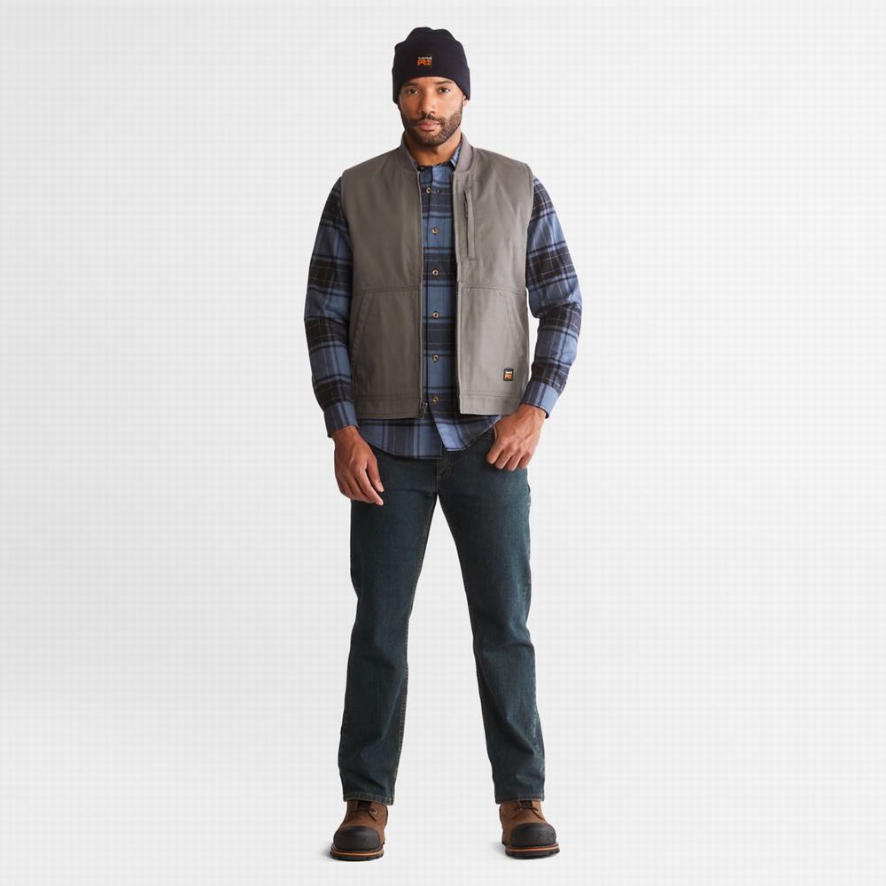 Timberland PRO® Gritman Astar Kanvas Yelek Erkek Pewter | TR-7851D
