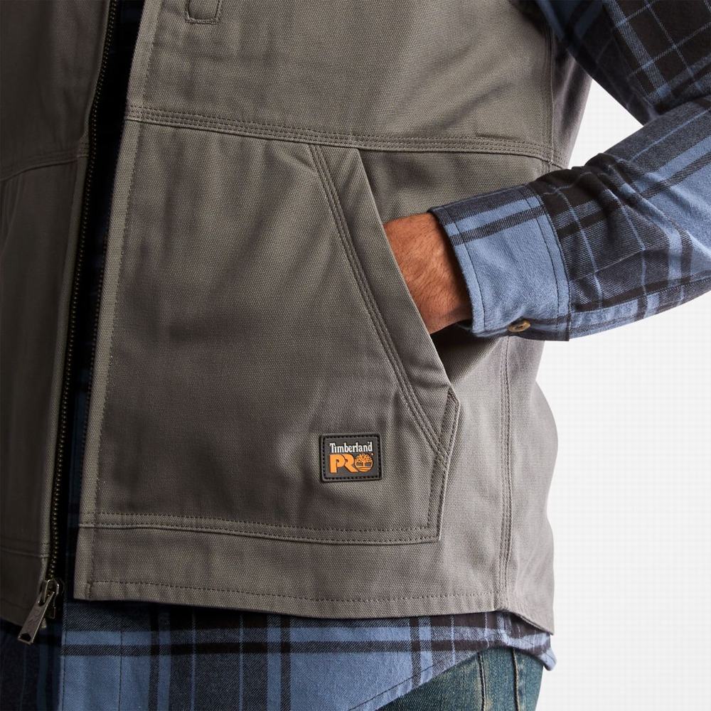 Timberland PRO® Gritman Astar Kanvas Yelek Erkek Pewter | TR-7851D