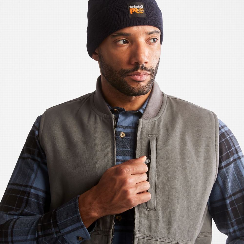 Timberland PRO® Gritman Astar Kanvas Yelek Erkek Pewter | TR-7851D