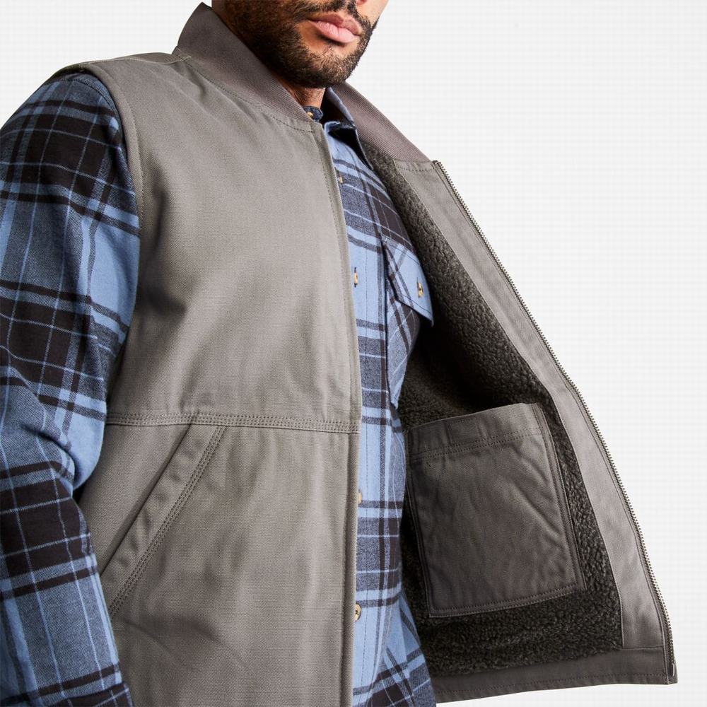 Timberland PRO® Gritman Astar Kanvas Yelek Erkek Pewter | TR-7851D