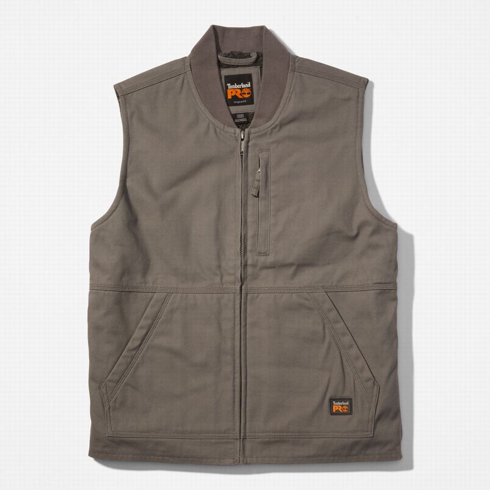 Timberland PRO® Gritman Astar Kanvas Yelek Erkek Pewter | TR-7851D