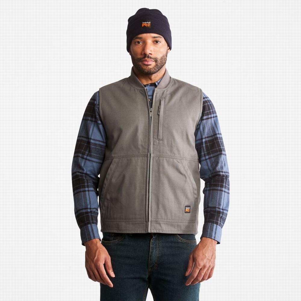 Timberland PRO® Gritman Astar Kanvas Yelek Erkek Pewter | TR-7851D