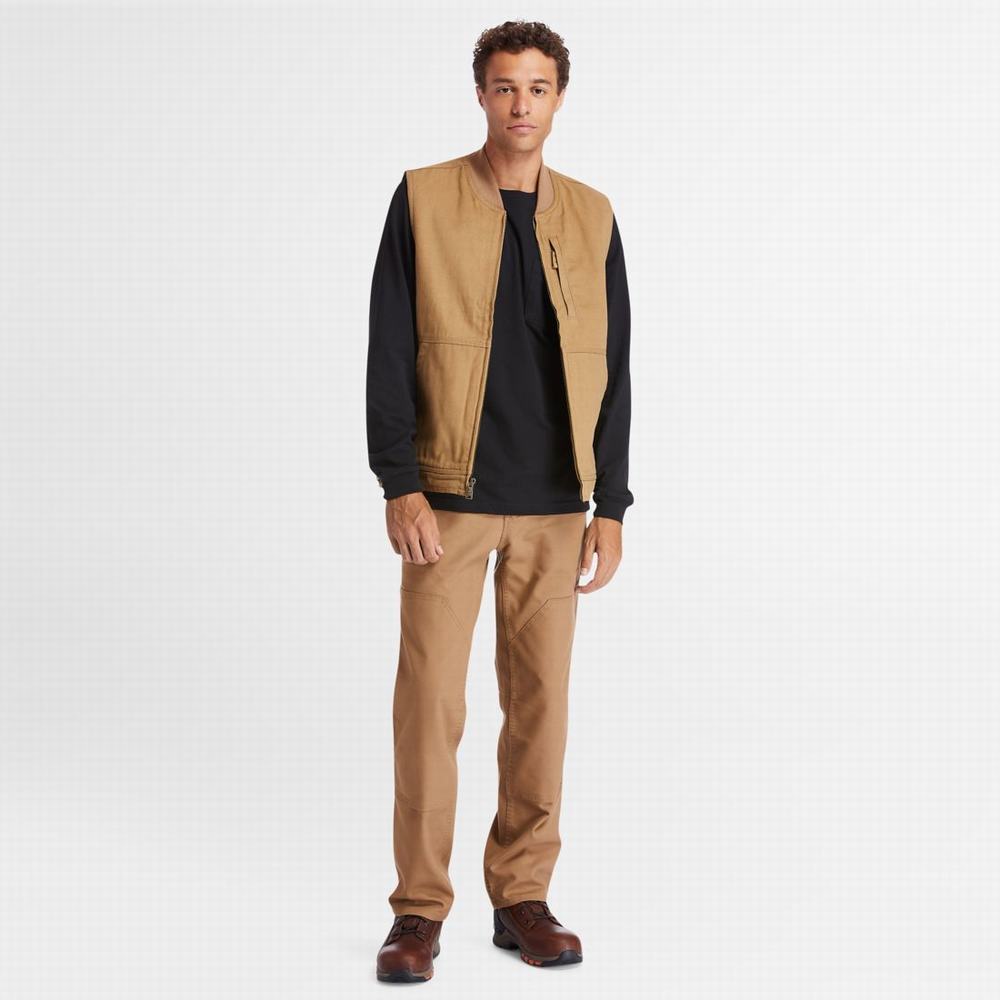 Timberland PRO® Gritman Astar Kanvas Yelek Erkek Koyu Kahverengi | TR-8309F