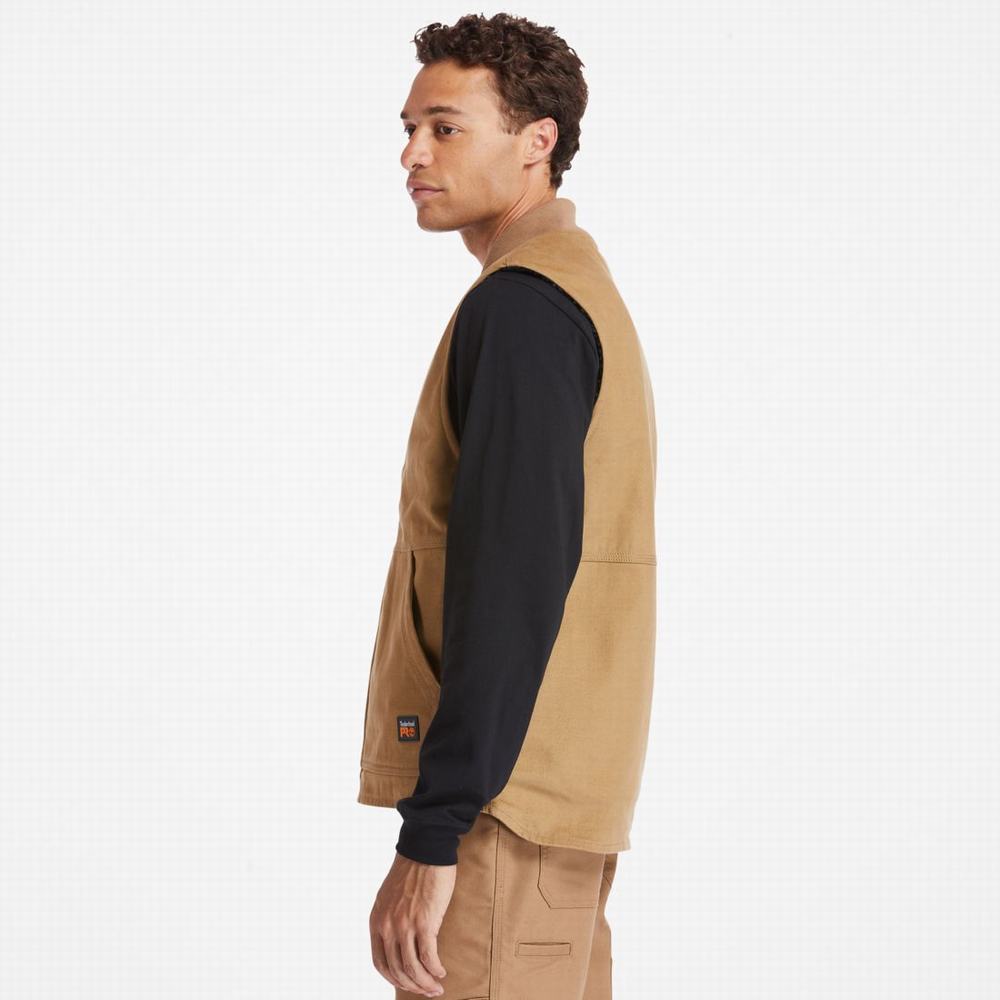 Timberland PRO® Gritman Astar Kanvas Yelek Erkek Koyu Kahverengi | TR-8309F