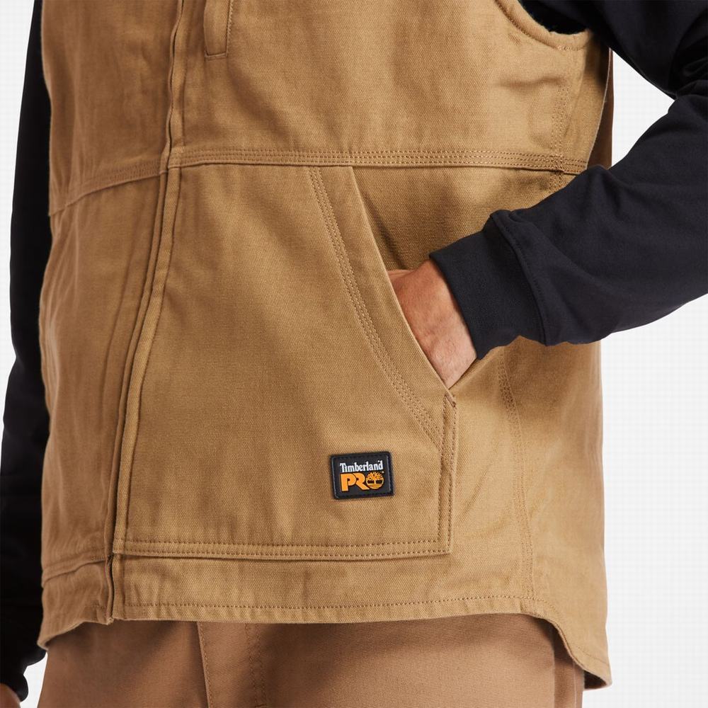 Timberland PRO® Gritman Astar Kanvas Yelek Erkek Koyu Kahverengi | TR-8309F