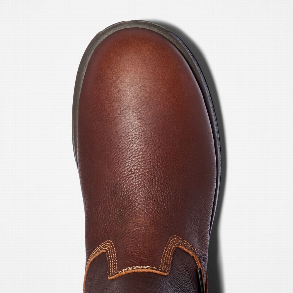 Timberland PRO® Helix HD Pull On Waterproof Iş Botu Erkek Kırmızı Kahverengi | TR-1678H