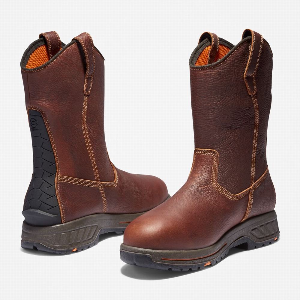 Timberland PRO® Helix HD Pull On Waterproof Iş Botu Erkek Kırmızı Kahverengi | TR-1678H