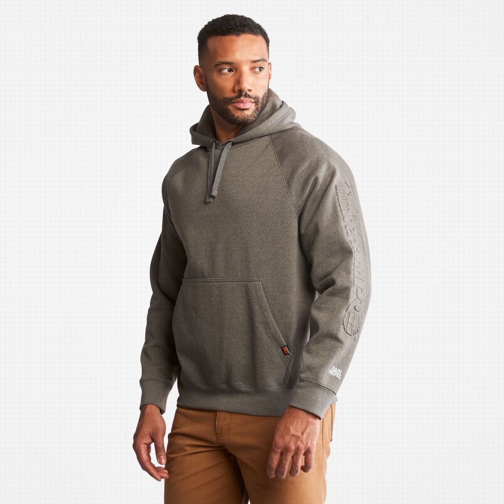 Timberland PRO® Hood Honcho Sport Embossed Logo Pullover Kapüşonlu Sweatshirt Erkek Koyu Gri | TR-3047B