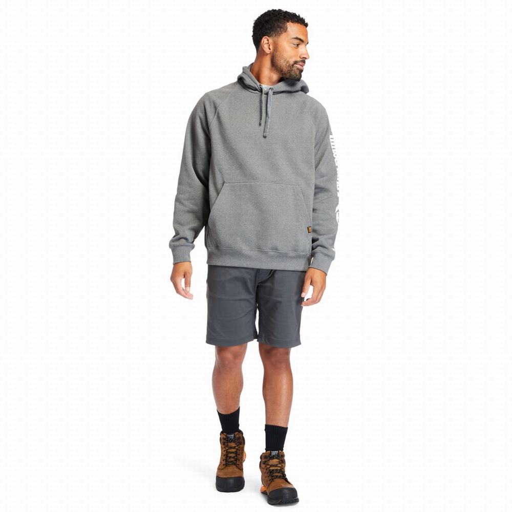 Timberland PRO® Hood Honcho Sport Kapüşonlu Sweatshirt Erkek Koyu Gri Beyaz | TR-4081N