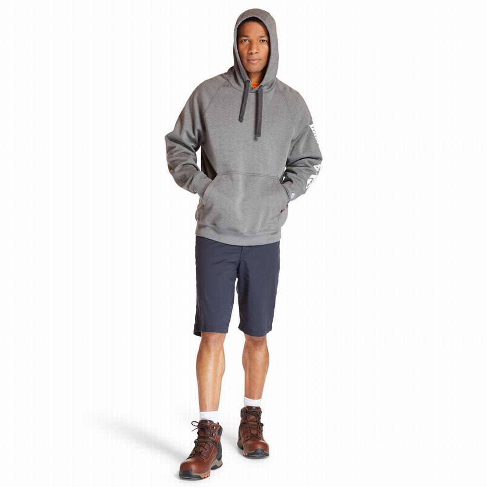 Timberland PRO® Hood Honcho Sport Kapüşonlu Sweatshirt Erkek Koyu Gri Beyaz | TR-4081N