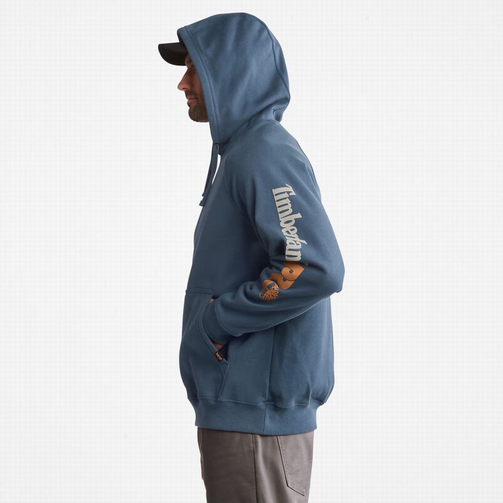 Timberland PRO® Hood Honcho Sport Kapüşonlu Sweatshirt Erkek Indigo | TR-7618Q