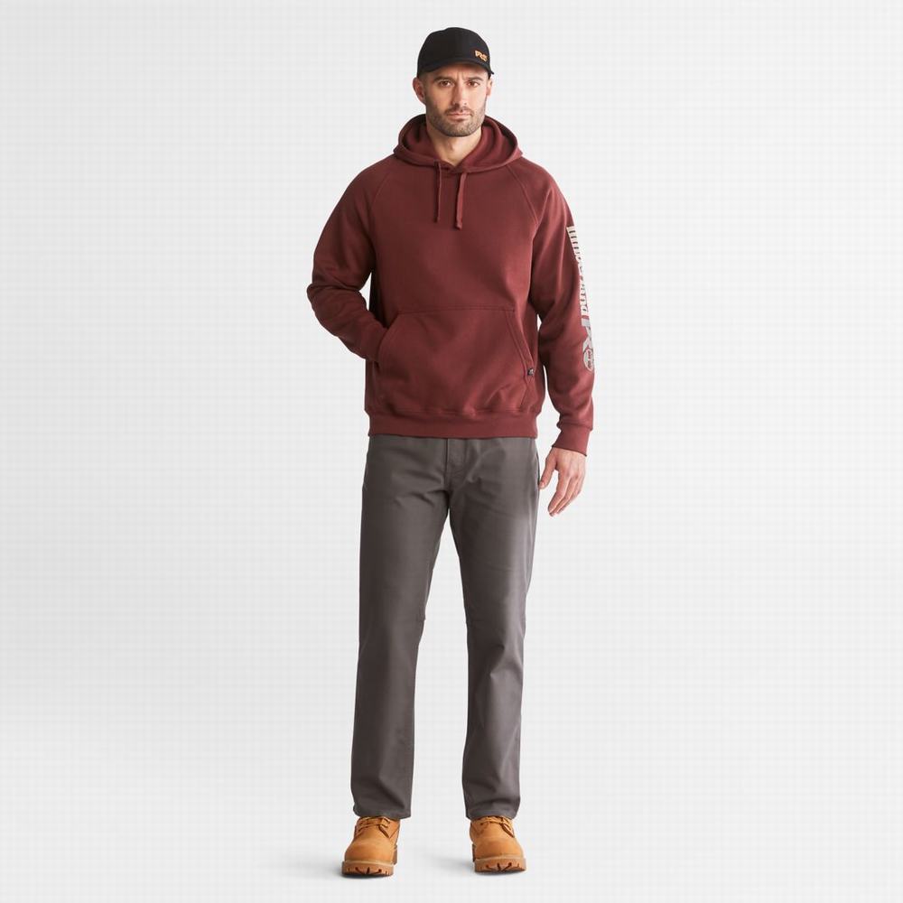 Timberland PRO® Hood Honcho Sport Kapüşonlu Sweatshirt Erkek Bordo | TR-8305B