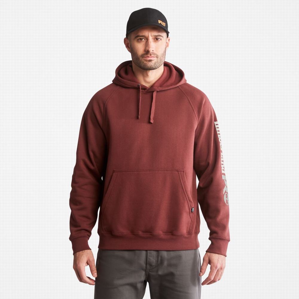 Timberland PRO® Hood Honcho Sport Kapüşonlu Sweatshirt Erkek Bordo | TR-8305B