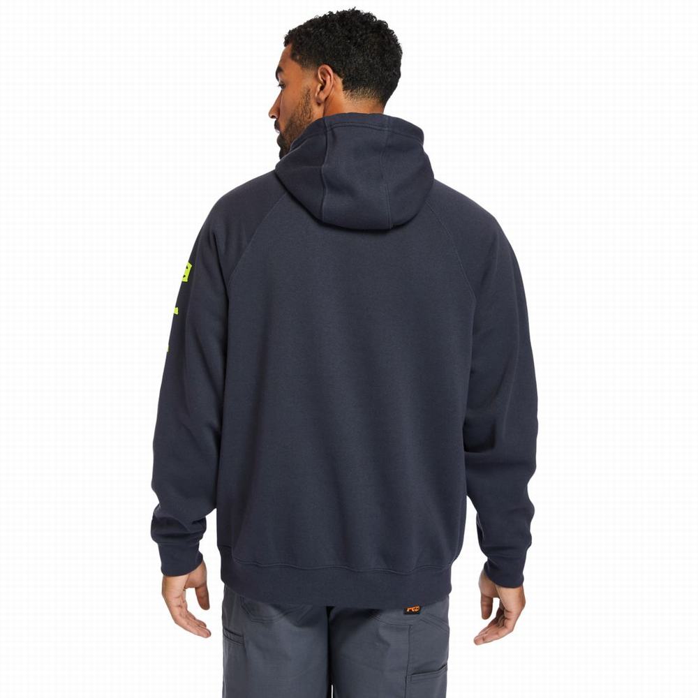 Timberland PRO® Hood Honcho Sport Kapüşonlu Sweatshirt Erkek Lacivert Sarı | TR-9347M