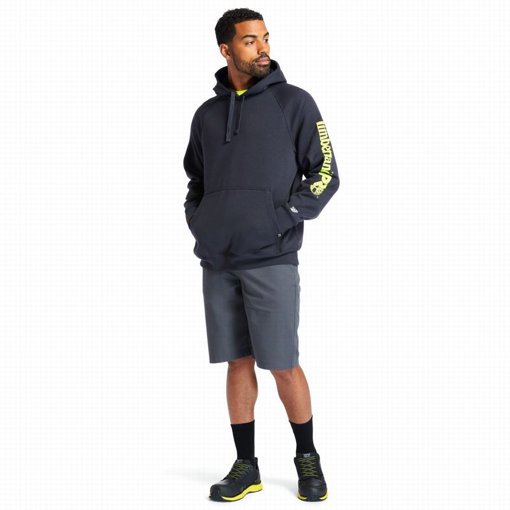 Timberland PRO® Hood Honcho Sport Kapüşonlu Sweatshirt Erkek Lacivert Sarı | TR-9347M