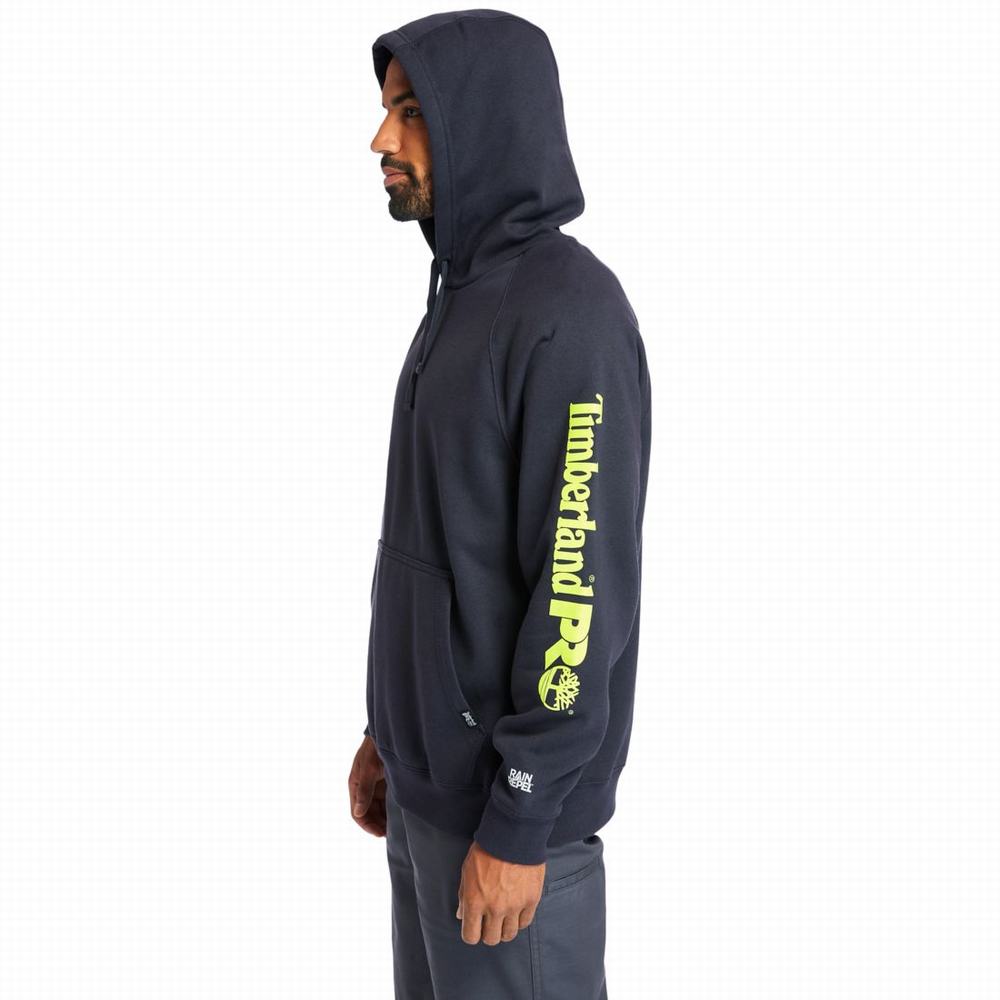 Timberland PRO® Hood Honcho Sport Kapüşonlu Sweatshirt Erkek Lacivert Sarı | TR-9347M