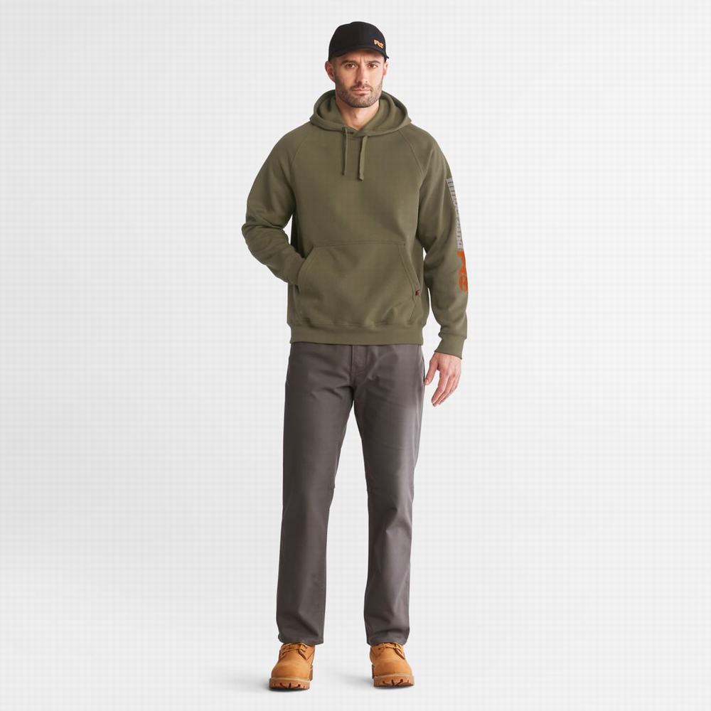 Timberland PRO® Hood Honcho Sport Pullover Kapüşonlu Sweatshirt Erkek Zeytin Yeşili | TR-5802C