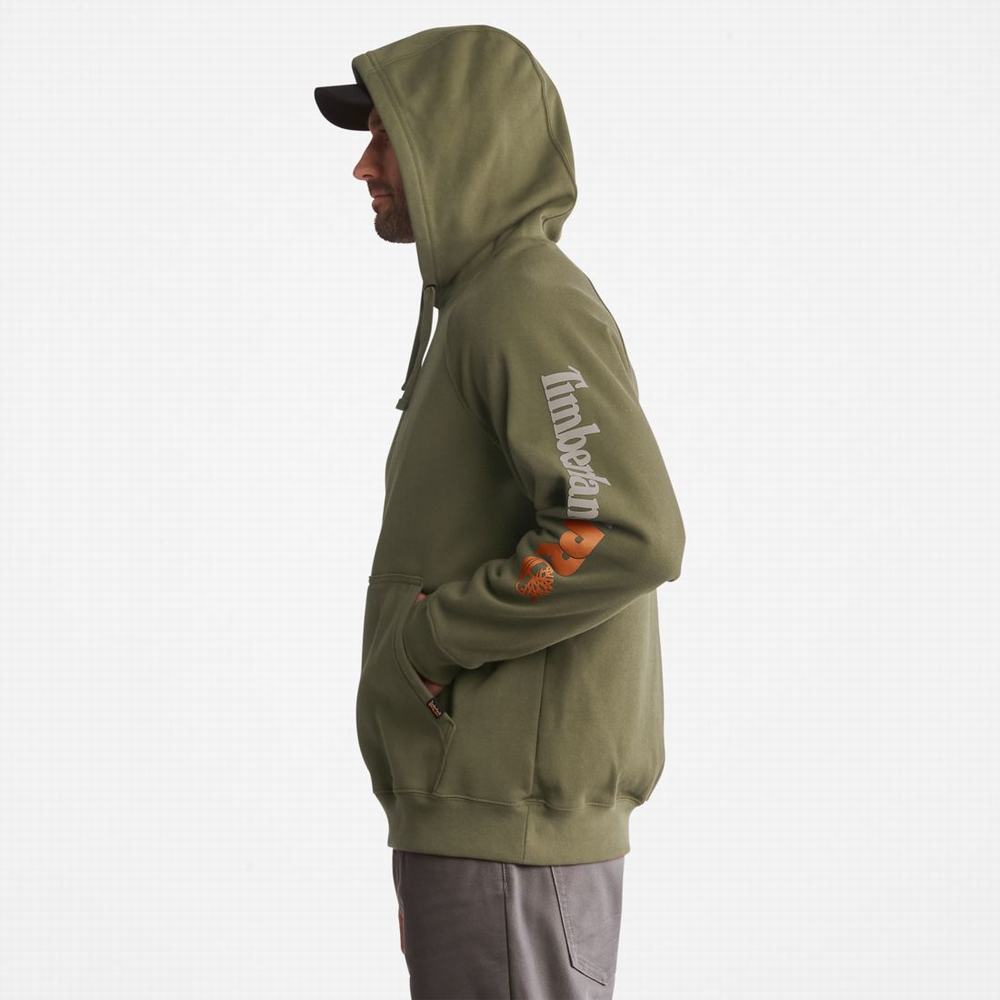 Timberland PRO® Hood Honcho Sport Pullover Kapüşonlu Sweatshirt Erkek Zeytin Yeşili | TR-5802C