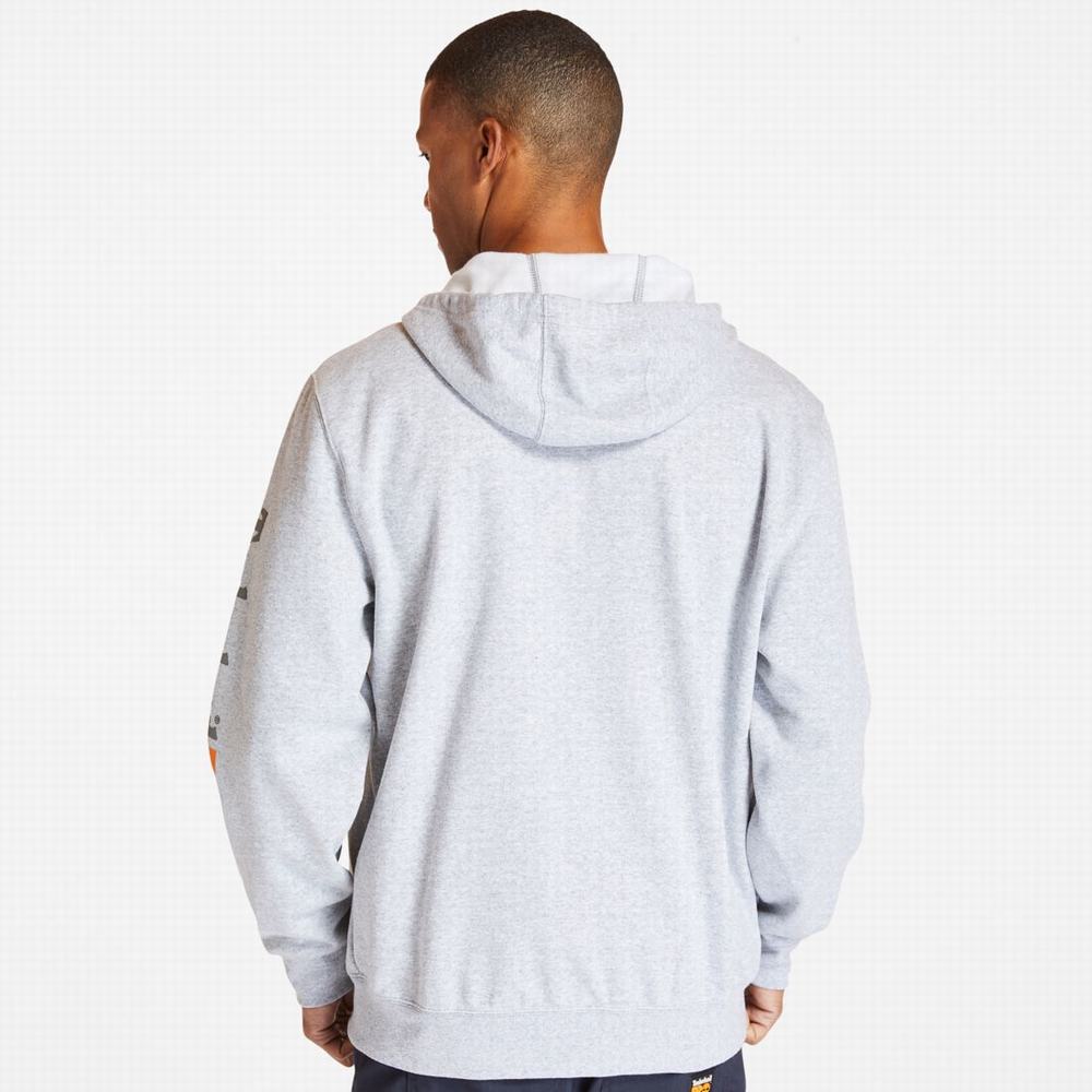 Timberland PRO® Hood Honcho Sport Zip-Front Kapüşonlu Sweatshirt Erkek Gri | TR-4809H
