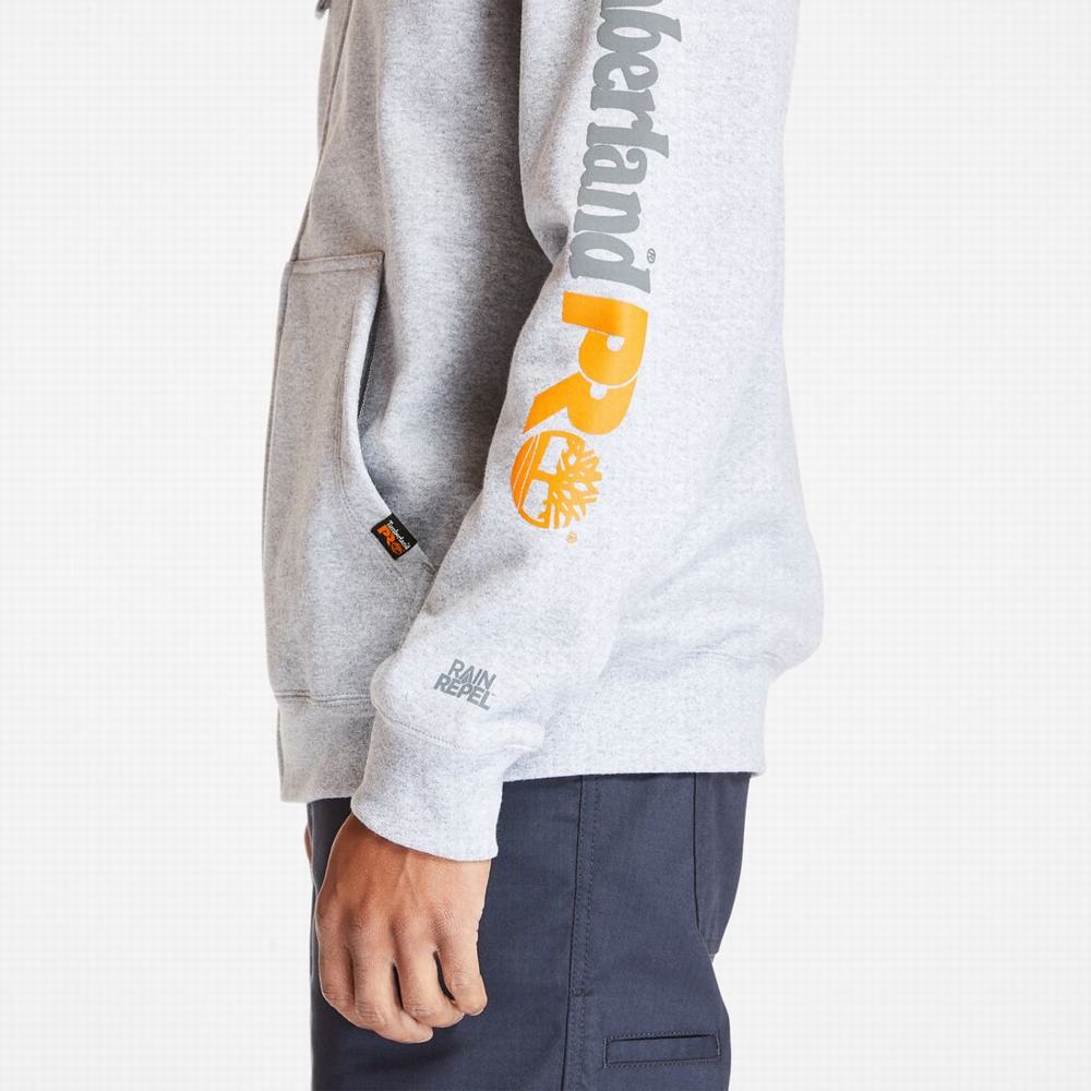 Timberland PRO® Hood Honcho Sport Zip-Front Kapüşonlu Sweatshirt Erkek Gri | TR-4809H
