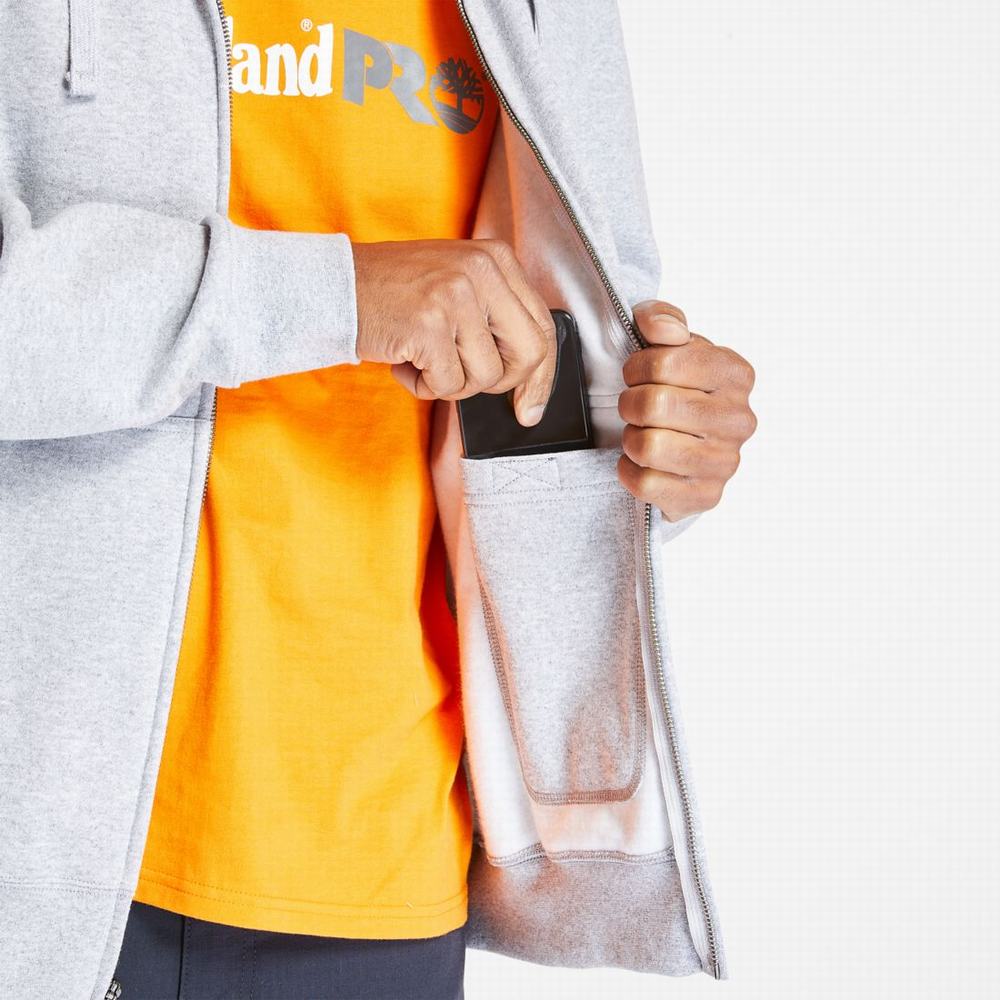 Timberland PRO® Hood Honcho Sport Zip-Front Kapüşonlu Sweatshirt Erkek Gri | TR-4809H