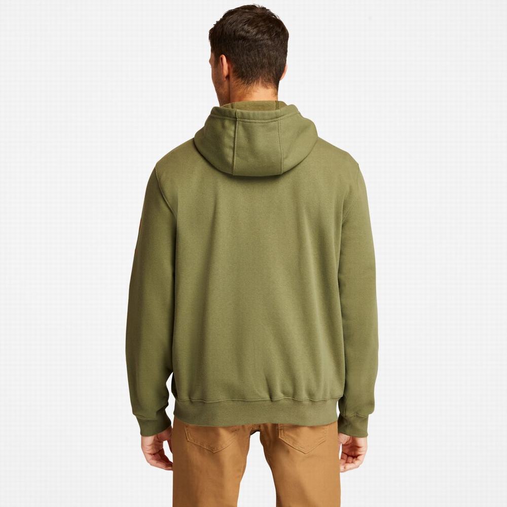 Timberland PRO® Hood Honcho Sport Zip-Front Kapüşonlu Sweatshirt Erkek Zeytin Yeşili | TR-5486J