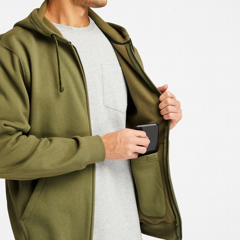 Timberland PRO® Hood Honcho Sport Zip-Front Kapüşonlu Sweatshirt Erkek Zeytin Yeşili | TR-5486J