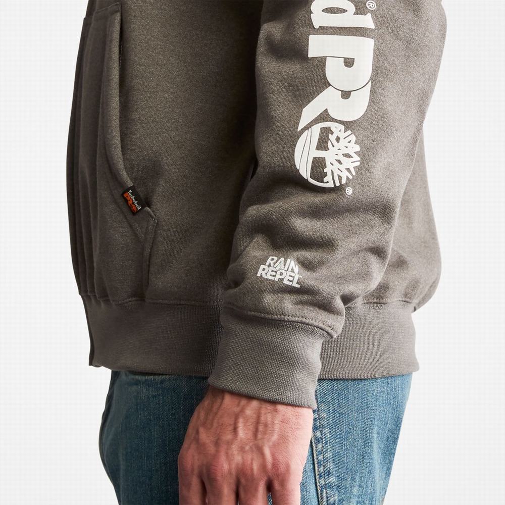 Timberland PRO® Hood Honcho Sport Zip-Front Kapüşonlu Sweatshirt Erkek Koyu Gri Beyaz | TR-8961K