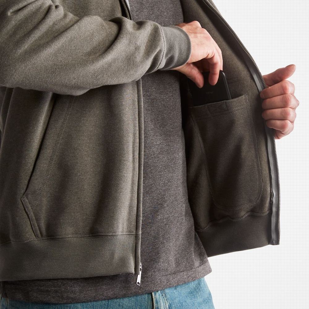 Timberland PRO® Hood Honcho Sport Zip-Front Kapüşonlu Sweatshirt Erkek Koyu Gri Beyaz | TR-8961K