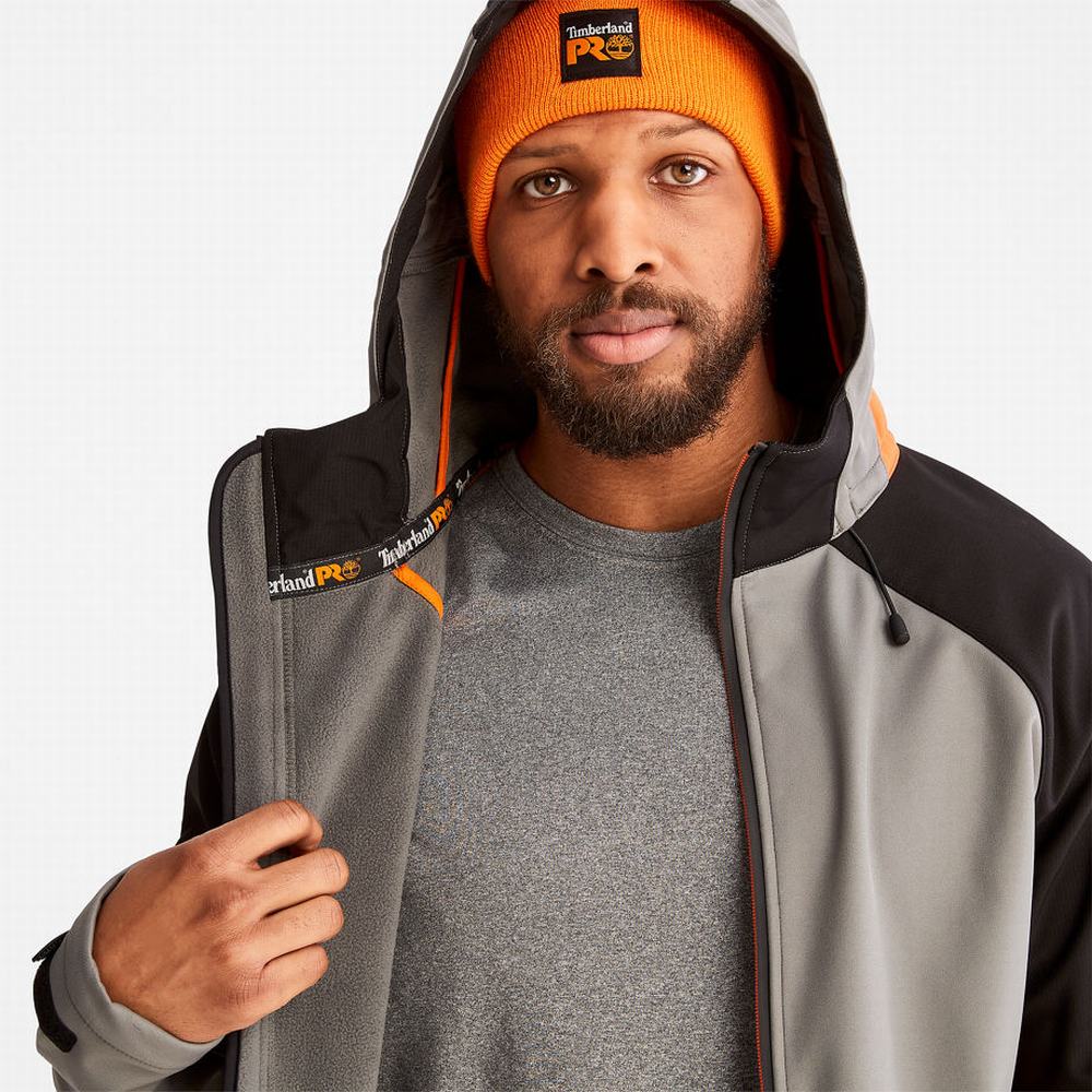 Timberland PRO® Power Zip Kukuletalı Softshell Ceket Erkek Gri | TR-9058M