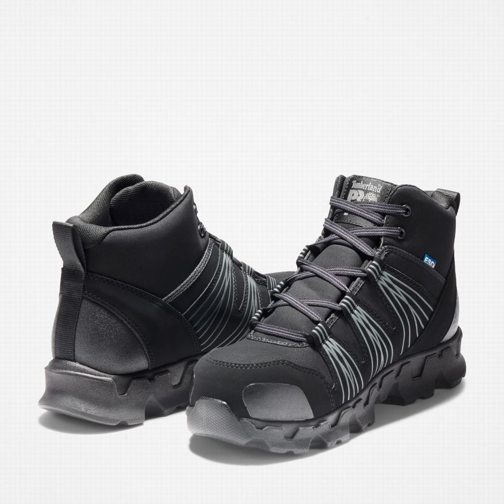 Timberland PRO® Powertrain Alloy Burunlu İş Sneaker Iş Botu Erkek Siyah | TR-9478Q