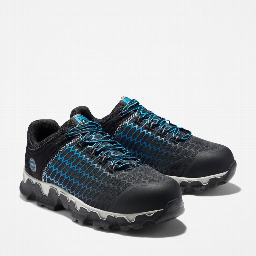 Timberland PRO® Powertrain Sport Alloy Burunlu İş Sneaker İş Ayakkabısı Erkek Siyah Mavi | TR-3867W